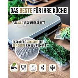 DeliVac Vacuum Sealer Rolls - 2 Foil Rolls, 20 x 600 cm, Vacuum Bags for All Vacuum Sealers, Vacuum Bags for Food, Vacuum Rolls, Sous-Vide