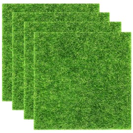KAEZDD 4 Pieces of 6x6 Inches Fake Grass for Crafts - Artificial Grass - DIY Mini Garden Decor - Faux Turf Squares