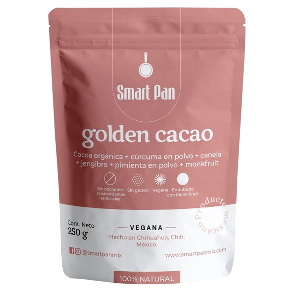 Golden Cacao - Sin azúcar, Sin gluten, Vegano, 100% Natural,