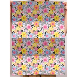 Floral Wrapping Paper - 6 Sheets of Aesthetic Gift Wrap - Flowers - For Birthday Wedding Baby Shower - Comes with Stickers - Recyclable - By Central 23