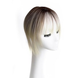 Xyndragh Hair Toppers for Women Synthetic Hair, 360° 3D Cover Wispy Bangs Hair Pieces, Hair Toppers for Women with Thinning Hair Pieces (Ombre Mix Blonde with Dark Root to Blonde)