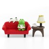 Mevodeata Cute Mini Frog Figurine with Small Sofa and Lamp