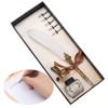 Feather Pen Set Craft Retro Carved Stainless Steel Writing Suit