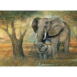 Pracht Creatives Hobby Diamond Painting Set, Picture with Elephant Motif and Accessories, Size Approx. 35 x 25 cm, Craft Set for Painting with Rhinestones for Children from 5 Years