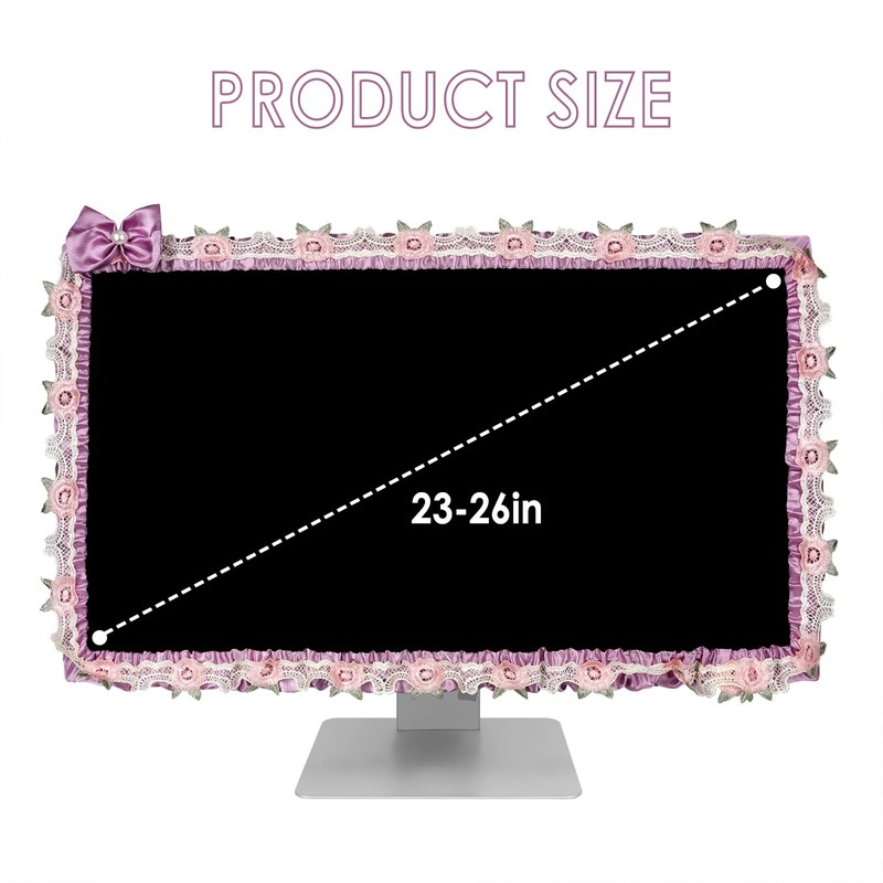 ReignSword 2 Pcs 23''-26'' Cute Computer Monitor Cover with Bow