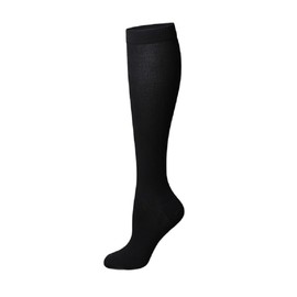 Lightweight Comfy Sports pressure Socks Graduated Knee High Stockings for Women & Men Hiking Running (Black, XXL)