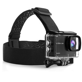 TIMNUT Adjustable Head Strap Mount for Action Cameras Action Camera Accessories, Lightweight & Breathable, Skin-friendly, Black