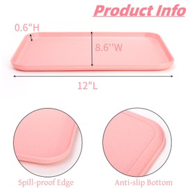 Lyellfe 10 Pack Plastic Art Trays, Stackable Activity Crafts Organizer Tray, 12 x 8.6 Inch Fast Food Cafeteria Serving Platter for DIY Projects, Painting, Beads