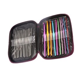 22PCS Aluminum Crochet Hooks Knitting Needles Craft Yarn