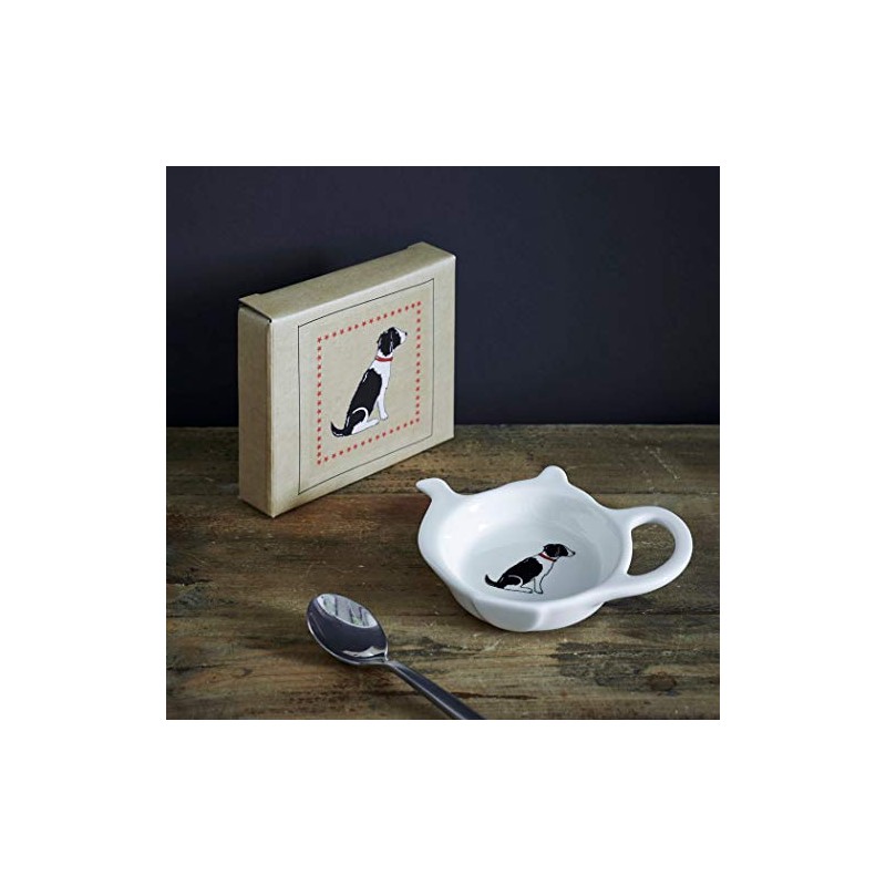 Sweet William Teabag Dish, Teapot Shape, Springer Spaniel, Black