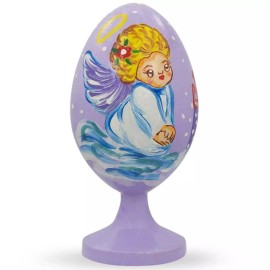 BESTPYSANKY Guardian Angel by the Christmas Tree Wooden Figurine