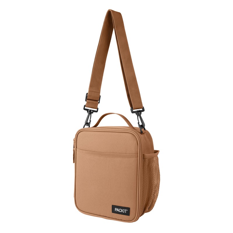 PackIt® Freezable Crossbody Lunch Box, Almond, Built with ECOFREEZE® Technology,