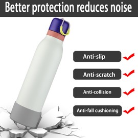 Generic 2pcs Silicone Boot for Owala FreeSip Twist Water Bottle 24oz,Applicable Anti-Slip Protective Sleeve for Owala FreeSip Twist,Anti-Slip Bottom Protective for Owala FreeSip Twist (Gray)