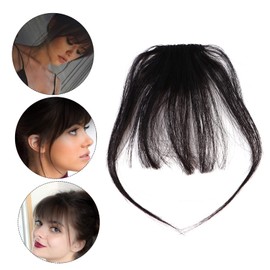 FRCOLOR Clip in Hair Bangs Extensions 100% Real Human Hair Lightweight Airy Fringe for Women Easy to Attach Natural Look
