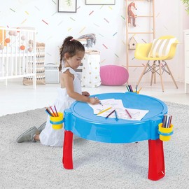 DOLU 3-in-1 Kids Activity Table - Sand & Water Play, Indoor & Outdoor, Multi-Purpose Craft Table with Lid, 29" High for Ages 2-8