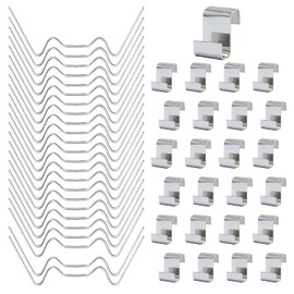 50 Pcs Greenhouse Stainless Steel Glass Clips Pane Window Fixings- 25 Pcs Greenhouse Glazing W Wire Clips, 25 Pcs Greenhouse Glazing Z Wire Clips for Greenhouse Glass Clips
