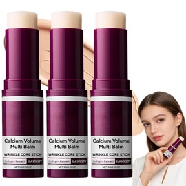 3pcs Blsamo Multi-Volumen con Calcio y Colgeno,Barra De Cuidado De Ojos,Barra Hidratante Antiarrugas para Ojos,Extracto de Elastina para Piel Firme y 