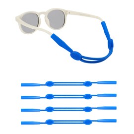 Omnful Kids Glasses Strap(6.5-10in)- Adjustable Eyeglasses Strap Sports Sunglasses Straps Glasses Holder for Infant Tollder, No Tail Eyewear Retainers for Girls and Boys 0-12 Years (4pcs Blue)