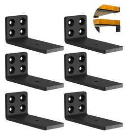 Heavy Duty Hidden L Shelf Brackets 5 Inch Long Wall Mounted Shelf Bracket Metal Floating Shelves (6 Pack)