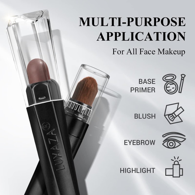 LUXAZA 3Pcs Neutral Brown Eyeshadow Stick Set, Matte And Shimmer