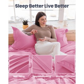 MISSQ 4-Piece Full Size Bed Sheets - 1800 Thread Count Microfiber Bed Sheets - Super Soft Luxury Sheet Set with 16" Deep Pocket - Wrinkle-Free, Fade-Resistant, Stain-Resistant, Easy Care