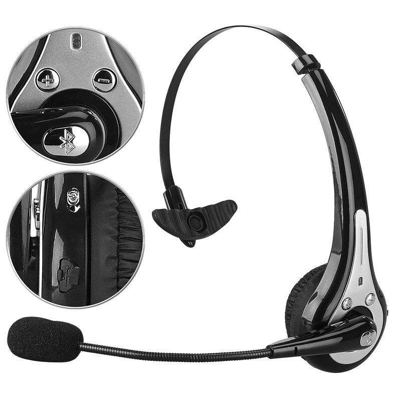 Callstel Handy Headset: Profi-Mono-Headset mit Bluetooth, Geräuschunterdrückung, 10-Std.-Akku (Headset Mikrofon,