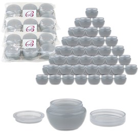 Beauticom 10G/10ML Gray Color (72 Pieces) Frosted Container Jars with Inner Liner and Lid for Scrubs, Salves, Creams, Lotions, Makeup Cosmetics, Nail Accessories, Beauty Aids- BPA Free