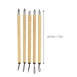 5 Pcs Dip Pen Natural Traditional Pen Body Grip Steel Head Pen Drawing Writing School Calligraphy Tool Artist Gift (Flat)
