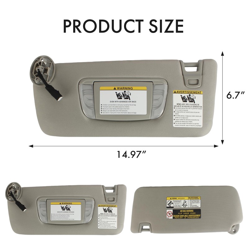 Complete Left & Right Side Sun Visor Set for Toyota