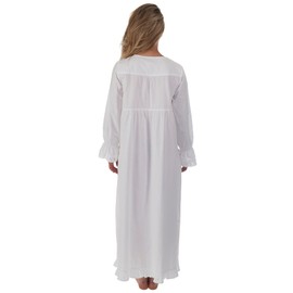 The 1 for U Cotton Nightgowns For Women - Victorian Nightgown, White, XL