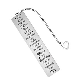 I Love You Gift Bookmark for Husband Wife Birthday Gifts for Boyfriend Girlfriend Couple Bookmark for His and Her Valentine's Day Gifts for Him Her Anniversary Present Book Mark for Reading Women Men