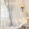 Amidoudou 1 Pair European Double Layer Curtains with Valances for