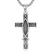 ROMANTICWORK Cross Necklace for Men 925 Sterling Silver Christian Fish