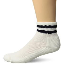 Thorlos Postal Uniform Mini Crew Single Pair White/Postal Blue LG (Men's Shoe 9-12.5, Women's Shoe 10.5-13)