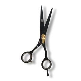 ELF Hairdressing Barber Hair Scissors for Professional Hairdressers Barbers Stainless Steel Hair Cutting Shears - For Salon Barbers, Men, Women, Children and Adults Black - 6 inch