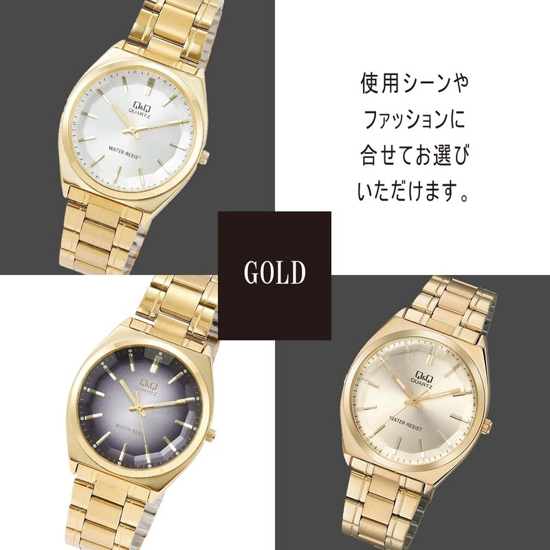 Citizen Q&Q QB78 Analog Wristwatch, Waterproof, Metal Band, and Others,