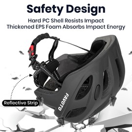 Favoto Kids Toddlers Bike Helmet - Black Adjustable Bicycle Helmet for Boys and Girls Safety Multi-Sport Protection Cycling Helmet Size S (18.9"-21.3")