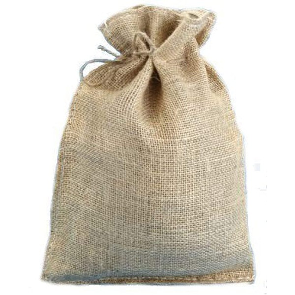 10" x 14" Natural Burlap Bags with Jute Drawstring (10 Pack) - Large Burlap Pouch Sack Favor Gift Bag for Showers Weddings Parties and Receptions - 10x14 inch