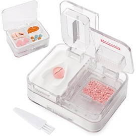 Tablettenteiler mit Aufbewahrungsbox - Sicher und Kompakt - Aus Lebensmittelechtem PP und Edelstahl - mit Silikondichtung - Ideal zum Schneiden - Zerkleinern und Aufbewahren von Pill