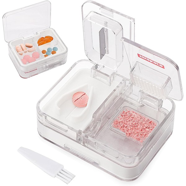 Tablettenteiler mit Aufbewahrungsbox - Sicher und Kompakt - Aus Lebensmittelechtem