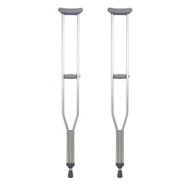 Dynarex Aluminum Crutch-Tall Adult Size, 5'10" to 6'6", Push-Button Height Adjustment, Cushioned Underarm & Comfortable Hand Grips, 300 lb. Weight Capacity, 1 Pair