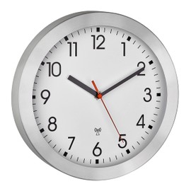 TFA Dostmann Analogue Radio-Controlled Wall Clock, 60.3546.02 with Metal Frame, Small, 25 cm Diameter, Kitchen Clock, Office Wall Clock, White, (L) 250 x (W) 40 x (H) 250 mm