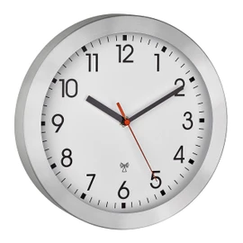TFA Dostmann Analogue Radio-Controlled Wall Clock, 60.3546.02 with Metal Frame, Small, 25 cm Diameter, Kitchen Clock, Office Wall Clock, White, (L) 250 x (W) 40 x (H) 250 mm