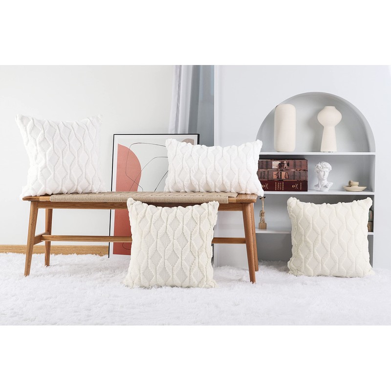 Madizz Soft Plush Short Wool Velvet Decorative Cushion Covers, Style,