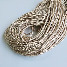 Rayon (human silk) Edo Braid String Fine Drawstring String Handicraft String Yarn Craft Supplies Craft Material Approx. 0.1 inch (2.5 mm) 30 m (2000) (22 Beige)