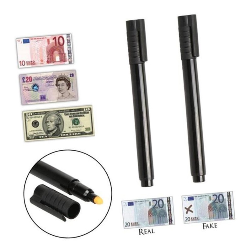 Tofficu 4pcs Money Detector Pen Portable Uv Banknote Tester for