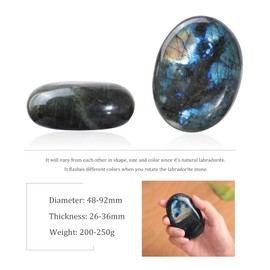 KYEYGWO Irregular Labradorite Palm Worry Stone Polished Crystals and Healing Stones for Positive Energy Meditation, 48-92 mm