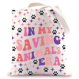 MYSOMY Veterinary Tote Bag Vet Tech Gifts In My Saving Animals Era Gifts Animal Rescue Adopt Foster Gifts Veterinarian Receptionist Bag (In My Saving Animals tb)