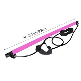 Pilates Bar Kit with Resistance Bands, at Home Workout Equipment Resistance Bands, Multifunctional Pilates Bar for Women & Men Gym Yoga Fitness Strength Training(Pink)