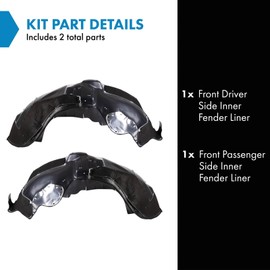 TRQ TRQ Front Inner Fender Liner Set Compatible with 2015-2017 Ford Expedition Lincoln Navigator FO1248173 FO1249173